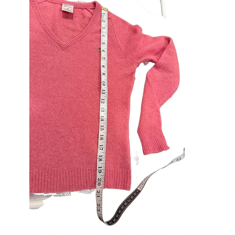 VTG Y2K‎ Abercrombie & Fitch Pink 100% Lambswool V-Neck Sweater  S Preppy